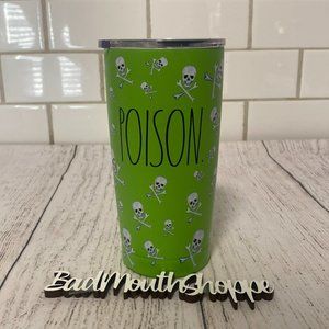 Rae Dunn Halloween Skeleton Skull Crossbones POISON Insulated Stainless Tumbler